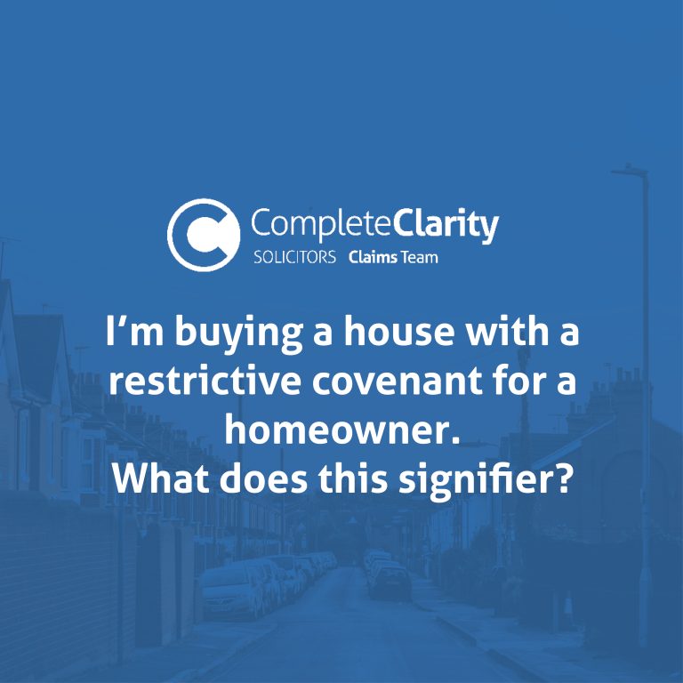 I’m buying a house with a restrictive covenant for a homeowner. What does this signifier?